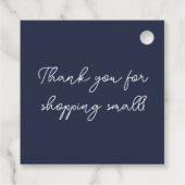 Coral Boho Florals Navy Blue Product Bedankjes Labels (Achterkant)