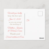 Coral Bokeh Persoonlijk sparen het Briefkaart van (Achterkant)