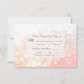 Coral Bokeh Wedding RSVP-kaart RSVP Kaartje (Voorkant)