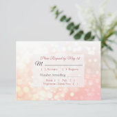 Coral Bokeh Wedding RSVP-kaart RSVP Kaartje (Staand voorkant)