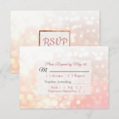 Coral Bokeh Wedding RSVP-kaart RSVP Kaartje (Voorkant / Achterkant)