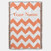Coral Bold Chevron met eigen naam Deken (Voorkant Verticaal)