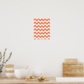 Coral Bold Chevron Poster (Keuken)