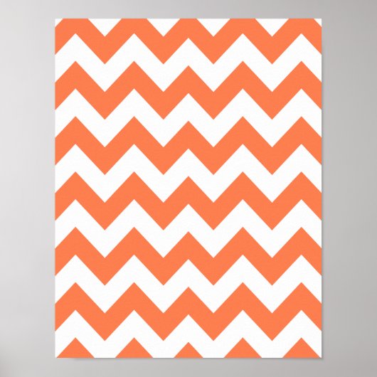 Coral Bold Chevron Poster (Voorkant)