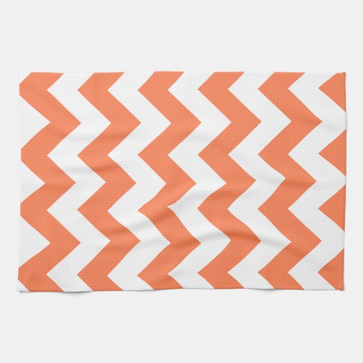 Coral Bold Chevron Theedoek (Horizontaal)