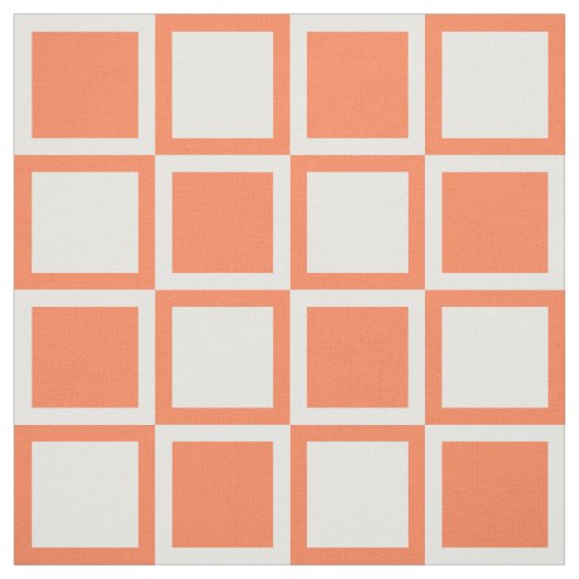 Coral Bold Mod Squares ~ grote schaal Stof (Swatch)