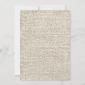 Coral Bow & Linen Wedding Invitations Kaart (Achterkant)