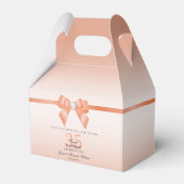 Coral Bow & Ribbon 35th Wedding Jubileum Bedankdoosjes (Voorkant Zijde)