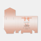 Coral Bow & Ribbon 35th Wedding Jubileum Bedankdoosjes (Uitgevouwen)
