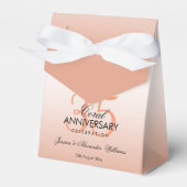 Coral Bow & Ribbon 35th Wedding Jubileum Bedankdoosjes (Voorkant Zijde)