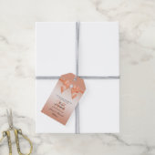 Coral Bow & Ribbon 35th Wedding Jubileum Cadeaulabel (Met Touw)