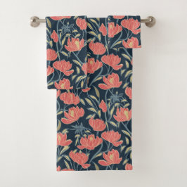 Coral Breeze Floral Bad Handdoek