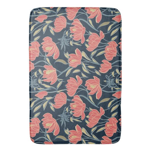 Coral Breeze Floral Badmat (Voorkant Verticaal)