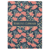 Coral Breeze Floral gepersonaliseerd Klembord (Achterkant)