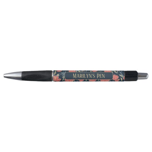 Coral Breeze Floral gepersonaliseerd Pen (Voorkant)
