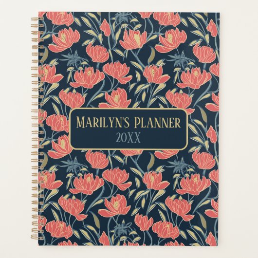 Coral Breeze Floral Gepersonaliseerde Planner (Voorkant)