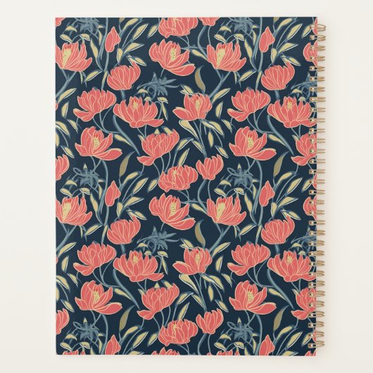 Coral Breeze Floral Gepersonaliseerde Planner (Achterkant)