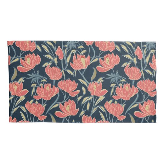 Coral Breeze Floral Kussensloop (Achterkant-Rechts)