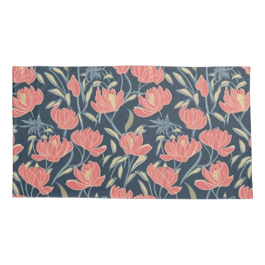Coral Breeze Floral Kussensloop (Achterkant-Links)