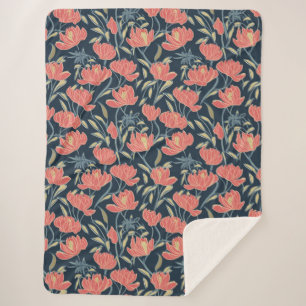 Coral Breeze Floral Sherpa Deken