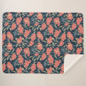 Coral Breeze Floral Sherpa Deken (Voorkant (horizontaal))