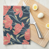 Coral Breeze Floral Theedoek (Quarter Fold)