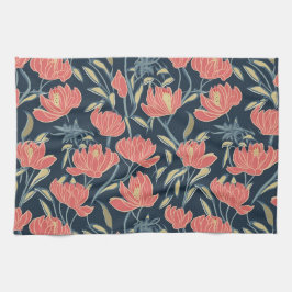 Coral Breeze Floral Theedoek