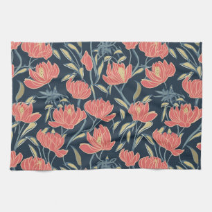 Coral Breeze Floral Theedoek