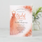 Coral Bridesmaid Dress Bridal Shower Kaart (Staand voorkant)