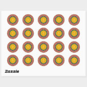 CORAL ~ Bright kerstbloemen Ronde Sticker (Vel)