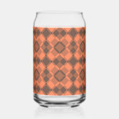 Coral Brown Checker Argyle Pattern Blikvorm Glas (Achterkant)