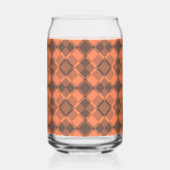 Coral Brown Checker Argyle Pattern Blikvorm Glas (Links)