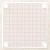 Coral Brown Checker Argyle Pattern Glazen Onderzetter (Achterkant)