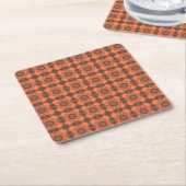 Coral Brown Checker Argyle Pattern Kartonnen Onderzetters (Schuin)
