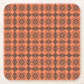 Coral Brown Checker Argyle Pattern Kartonnen Onderzetters (Voorkant)