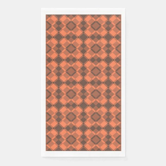 Coral Brown Checker Argyle Pattern Servet (Voorkant)