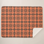 Coral Brown Checker Argyle Pattern Sherpa Deken (Voorkant (horizontaal))
