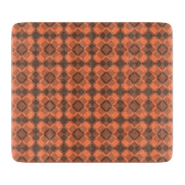 Coral Brown Checker Argyle Pattern Snijplank