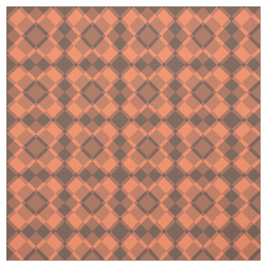 Coral Brown Checker Argyle Pattern Stof (Swatch)