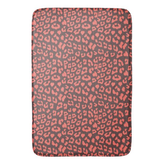 Coral Brown Luipaard Print Badmat (Voorkant Verticaal)