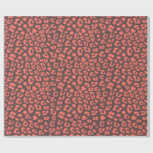 Coral Brown Luipaard Print Cadeaupapier (Vlak)