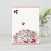 Coral Burgundy Red Limoen Tree Weddenschap Kaart (Staand voorkant)