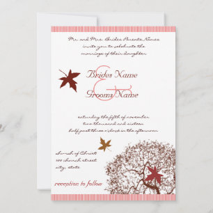 Coral Burgundy Red Limoen Tree Weddenschap Kaart