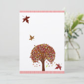 Coral Burgundy Red Limoen Tree Weddenschap Kaart (Staand voorkant)