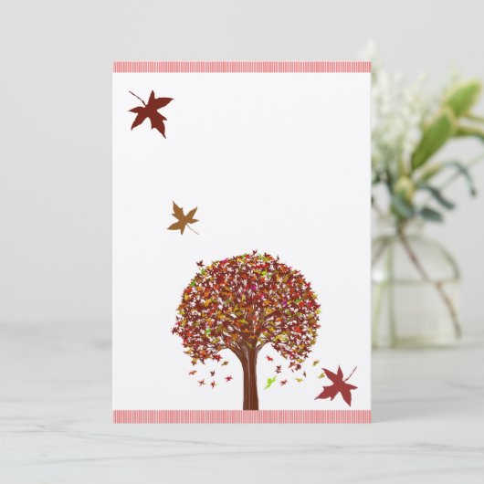 Coral Burgundy Red Limoen Tree Weddenschap Kaart (Staand voorkant)