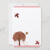 Coral Burgundy Red Pink Tree Weddenschap Kaart (Voorkant)