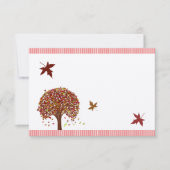 Coral Burgundy Red Tree Weddenschap Kaart (Voorkant)