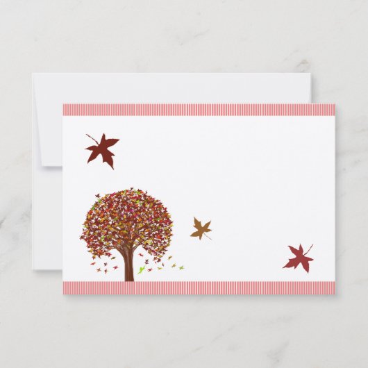 Coral Burgundy Red Tree Weddenschap Kaart (Voorkant)