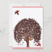 Coral Burgundy Red Tree Weddenschap Kaart (Voorkant)