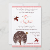 Coral Burgundy Red Tree Weddenschap Kaart (Achterkant)